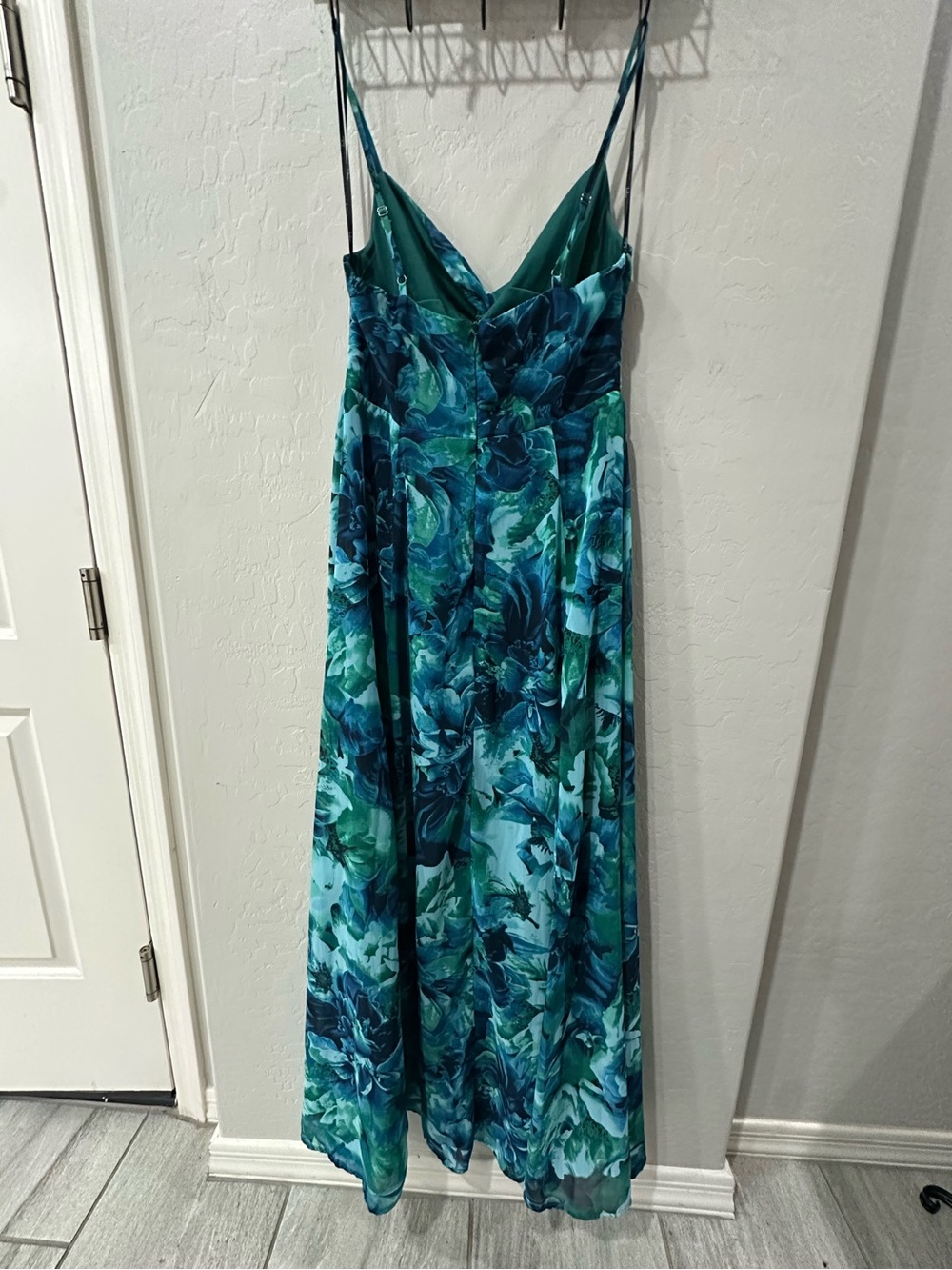 Lulu's Teal & Blue Floral Maxi Dress